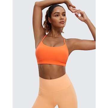 CRZ YOGA Butterluxe Womens Y Back Sports Bra - Padded Racerback Low Impact Spaghetti Thin Strap Work...