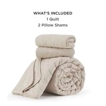 Bedsure King Size Quilt Bedding Set - Soft Ultrasonic King Bedspread - Natural Coverlet Quilted Bedding - Lightweight Comforter Set for All Seasons (Includes 2 Pillow Shams)