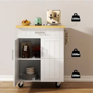 SUNLEI Kitchen Island on Wheels for Versatile Spaces