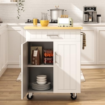SUNLEI Kitchen Island on Wheels for Versatile Spaces