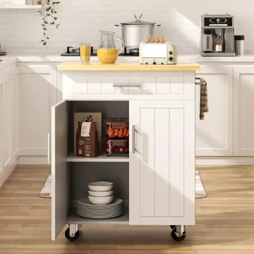 SUNLEI Kitchen Island on Wheels for Versatile Spaces