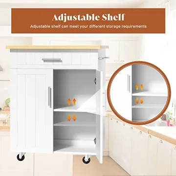 SUNLEI Kitchen Island on Wheels for Versatile Spaces