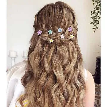 Paderison 20Pcs Flower Clips Purple Hair Accessories for Girls Rapunzel Hair Flowers floral hair pins Small Flower Hair Clips Braided Hair Clips Toddler Girl Hair Clips Flower Girl Wedding(Color)