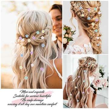 Paderison 20Pcs Flower Clips Purple Hair Accessories for Girls Rapunzel Hair Flowers floral hair pins Small Flower Hair Clips Braided Hair Clips Toddler Girl Hair Clips Flower Girl Wedding(Color)