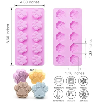 Silicone Puppy Paw and Bone Molds for Treats and Baking