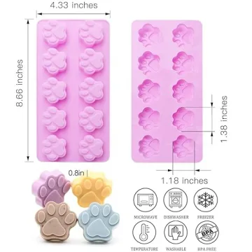 Silicone Puppy Paw and Bone Molds for Treats and Baking
