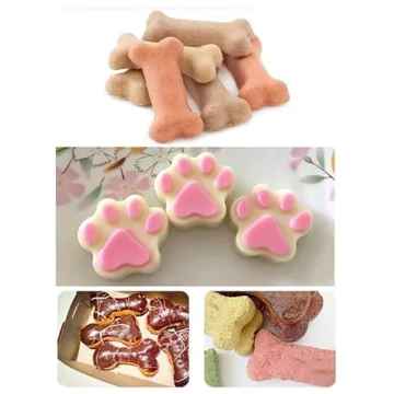 Silicone Puppy Paw and Bone Molds for Treats and Baking