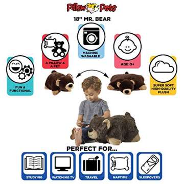 Pillow Pets Originals Mr. Bear 18" Stuffed Animal Plush Toy