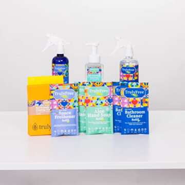Truly Free 4-in-1 Ultimate Multipurpose Cleaning Supplies Kit for Home & Bathroom – Includes Bathr...