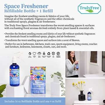 Truly Free 4-in-1 Ultimate Multipurpose Cleaning Supplies Kit for Home & Bathroom – Includes Bathroom Cleaner, Aloe Hand Soap, Space Freshener, & Cleaning Cloths