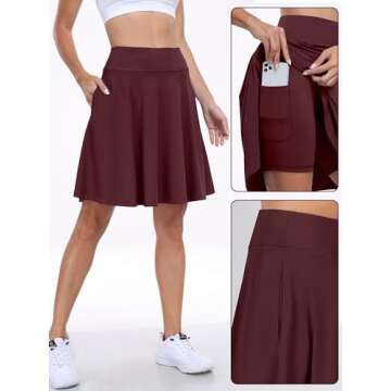 ANRABESS Women Knee Length Tennis Golf Skorts Skirts Summer High Waisted Athletic Skirt Casual Trave...