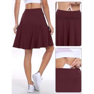 Stylish ANRABESS Women's Knee Length Tennis Skorts