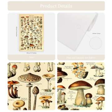 Meishe Art Vintage Mushroom Identification Poster Wall Decor
