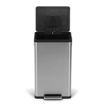 SIMPLI-MAGIC 50L Soft-Close Trash Can with Foot Pedal