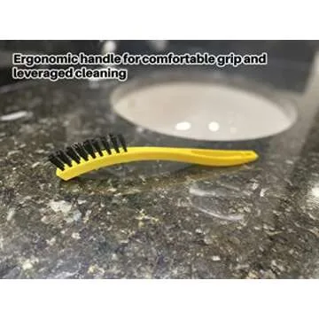 Rubbermaid Commercial Products 8.5" Tile and Grout Scrub Brush, Plastic Bristles, Black, for Industrial/Professional Use On Grout, Tile, and Other Small Areas