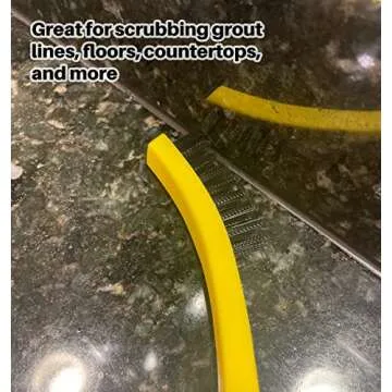 Rubbermaid Commercial Products 8.5" Tile and Grout Scrub Brush, Plastic Bristles, Black, for Industrial/Professional Use On Grout, Tile, and Other Small Areas