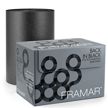 Framar Back in Black Embossed Roll Aluminum Foil - Perfect for Highlighting Hair