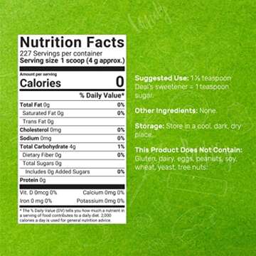 Allulose Sweetener 2 Pounds – Natural Sugar Substitute, No Aftertaste, Keto Friendly, Vegan, Zero ...