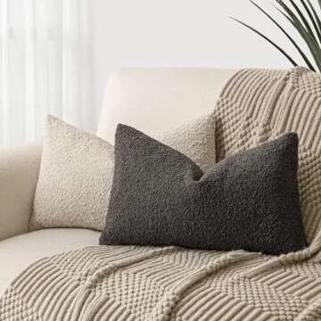 Stylish Foindtower Decorative Boucle Pillow Covers - 12x20