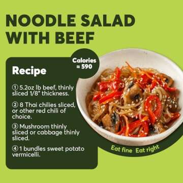 SUNGIVEN Organic Glass Noodles 18 Pack, Sweet Potato Vermicelli, 240 Calories Per Serving, Gluten-Free, Vegan, No Sodium, Pasta Alternative, 45oz(1.28kg)