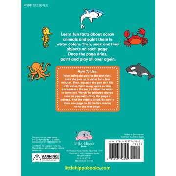 Paint and Find In the Ocean - Children's Board Book - Water Colors Board book