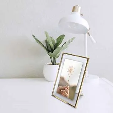 MIMOSA MOMENTS Brass Metal Floating 4x6 Picture Frame