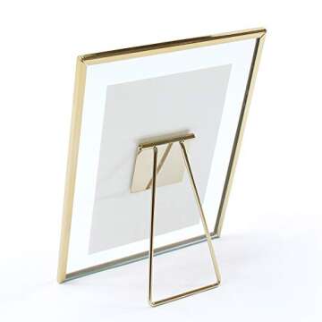 MIMOSA MOMENTS Brass Metal Floating 4x6 Picture Frame