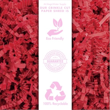 MagicWater Red Crinkle Cut Paper Shred Filler 1 LB