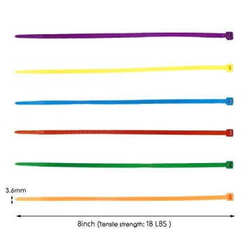 Durable 300Pcs Nylon Zip Ties Assorted Colors for Crafts