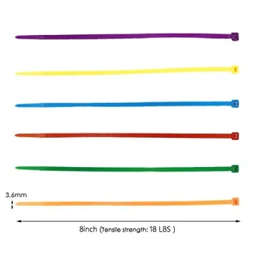 Durable 300Pcs Nylon Zip Ties Assorted Colors for Crafts