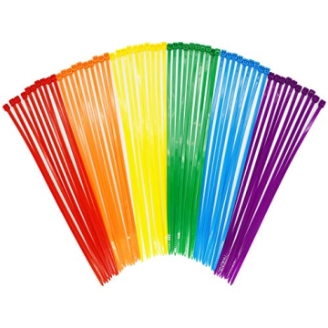 Durable 300Pcs Nylon Zip Ties Assorted Colors for Crafts