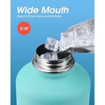 64 oz Insulated Water Bottle with 3 Lids - Pacific Prince