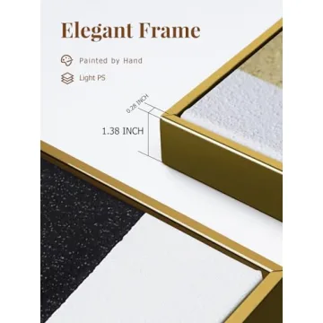 Exquisite Black Gold Canvas Art Set - Modern Geometric Design