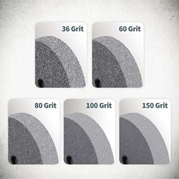 POWERTEC Bench Grinder Wheel 6 Inch 80 Grit, Aluminum Oxide Grinding Wheel for Bench Pedestal Grinder, 3/4" Thick 1/2" Arbor, Sharpening & Shaping Drill Bits, Blade, and Chisel 1PK (15518)