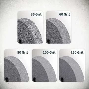 POWERTEC Bench Grinder Wheel 6 Inch 80 Grit, Aluminum Oxide Grinding Wheel for Bench Pedestal Grinder, 3/4" Thick 1/2" Arbor, Sharpening & Shaping Drill Bits, Blade, and Chisel 1PK (15518)