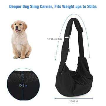 YUDODO Pet Dog Sling Carrier Adjustable Padded Shoulder Strap Puppy Sling for Small Medium Dog Cat H...