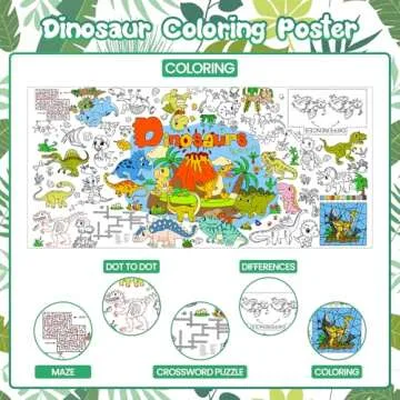 DDMY Dinosaur Tablecloth Giant Coloring Poster for Fun