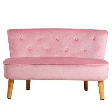 Yoonnie Room 2-Seat Pink Kid Sofa Couch for Ages 3-6
