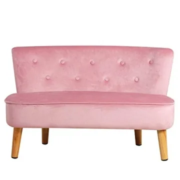 Yoonnie Room 2-Seat Pink Kid Sofa Couch for Ages 3-6