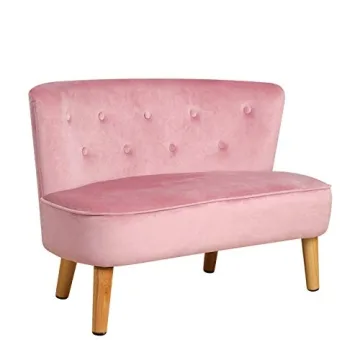 Yoonnie Room 2-Seat Pink Kid Sofa Couch for Ages 3-6