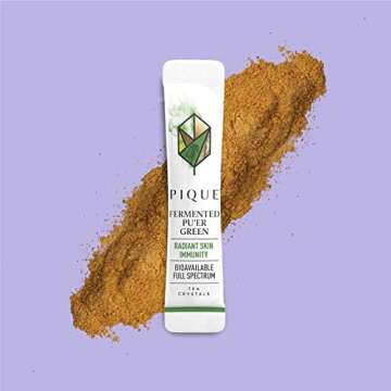 Pique Organic Fermented Pu'er Green Tea Crystals - 28 Single Servings (1 Pack)