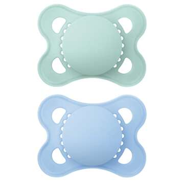 MAM Original Matte Baby Pacifier, Nipple Shape Helps Promote Healthy Oral Development, Sterilizer Case, Boy and Girl , 0-6 Months (2 Count)