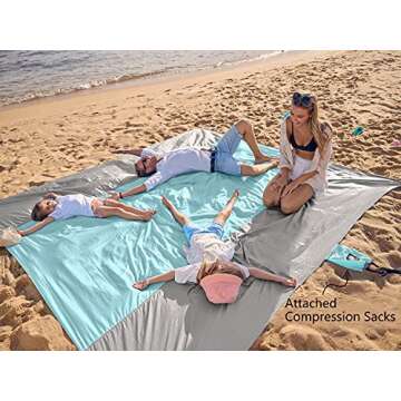 WEKAPO Beach Blanket - Sandproof & Waterproof Mat 7x7 ft
