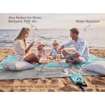 WEKAPO Beach Blanket - Sandproof & Waterproof Mat 7x7 ft