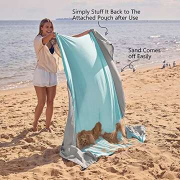 WEKAPO Beach Blanket - Sandproof & Waterproof Mat 7x7 ft