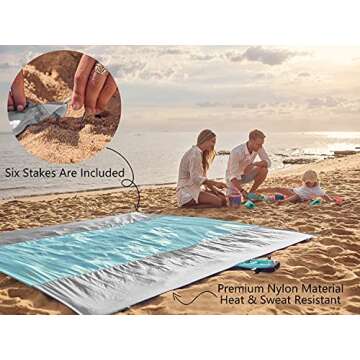 WEKAPO Beach Blanket - Sandproof & Waterproof Mat 7x7 ft