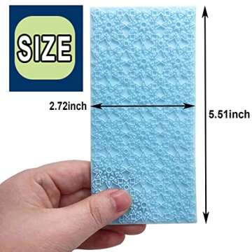 6 Pack Fondant Impression Mat Set Cake Decor Mold Set-Embossed Tree Bark/Flower/Cobblestone Texture ...