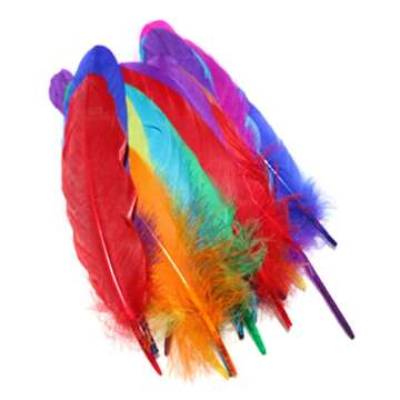 50PCS 6-8inch (15-20CM) Light Color Assorted Real Goose Feathers Color random
