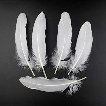 50PCS 6-8inch (15-20CM) Light Color Assorted Real Goose Feathers Color random