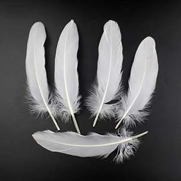 50PCS 6-8inch (15-20CM) Light Color Assorted Real Goose Feathers Color random